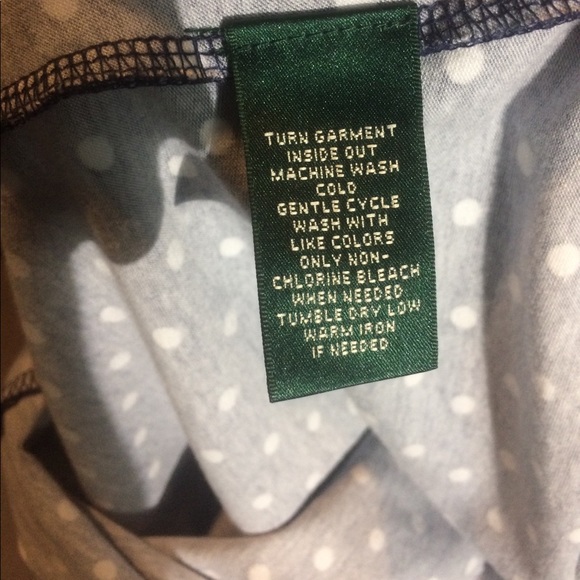 Ralph Lauren Navy Polka Dot Faux Wrap Blouse - Picture 7 of 7